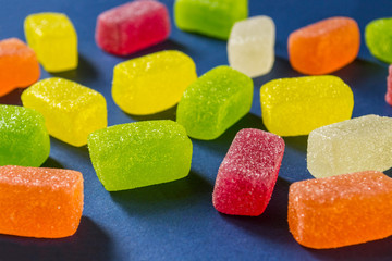 Colorful gummy candies closeup