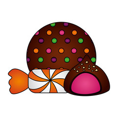 chocolate sweet bonbon candy and stuffed chip