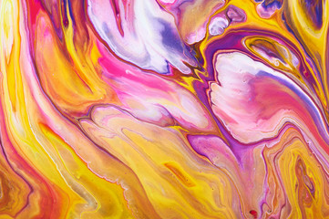 Fluid Art. Abstract colorful background, wallpaper. Mixing  paints. Modern art. Marble texture