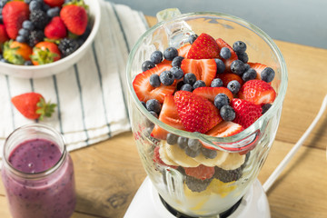 Organic Healthy Fruit in a Blender