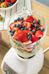 Organic Healthy Fruit in a Blender