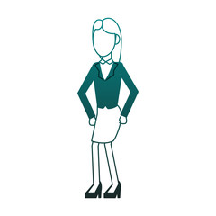 Executive businesswoman avatar blue lines