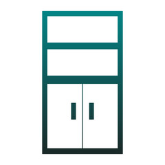 Empty cabinet isolated blue lines