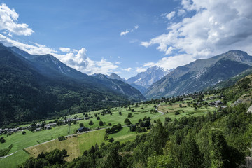 Naklejka na ściany i meble Beautiful alpine Aosta valley, Italy, Europe