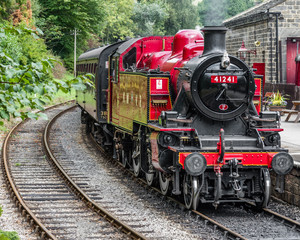 Naklejka premium Old Red Steam Train