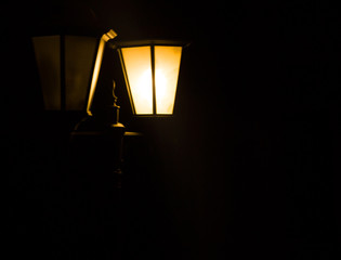 lamp on black background