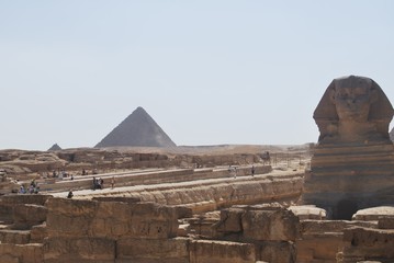 The Sphinx at the Pyramids of Giza, Cairo, Egypt