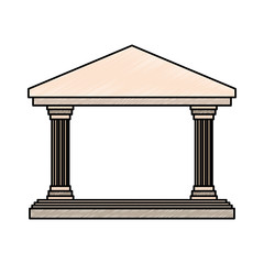Obraz premium Bank building symbol scribble