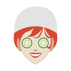 Woman face with spa mask