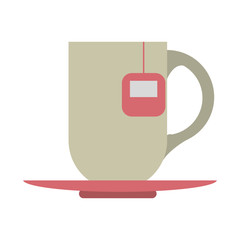 Hot tea cup with bag