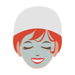 Woman face with spa mask