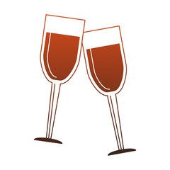 Champagne glass cups red lines