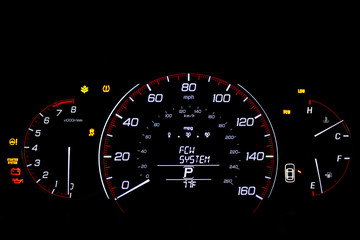 car dashboard closeup