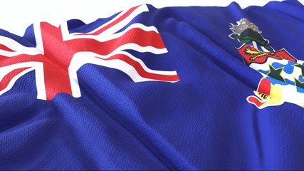 3d render, Realistic Wavy Flag of cayman islands .