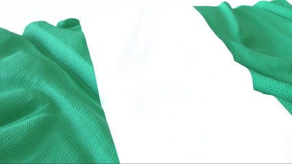 3d render, Realistic Wavy Flag of nigeria .