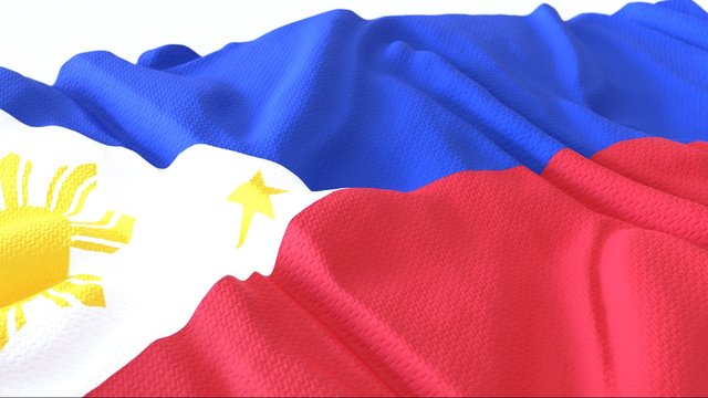 3d render, Realistic Wavy Flag of philipines .