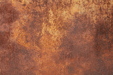 Grunge rusted metal texture. Rusty corrosion and oxidized background. Worn metallic iron panel.