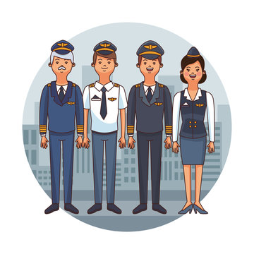 Flight crew cartoon