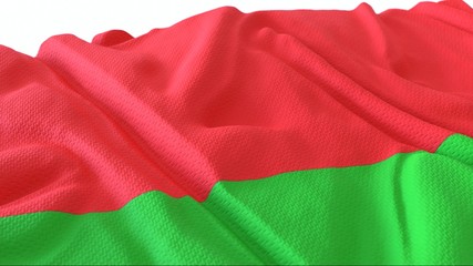 3d render, Realistic Wavy Flag of belarus .