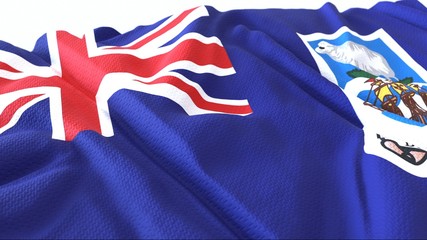 Fototapeta premium 3d render, Realistic Wavy Flag of falkland islands .
