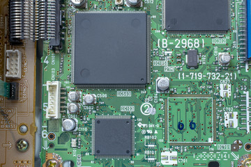 Computer Chips on Motherboard 