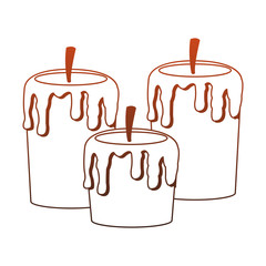 Spa candles isolated red lines