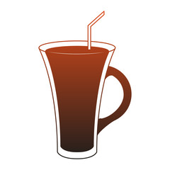 Chocolate milk glass cup red lines