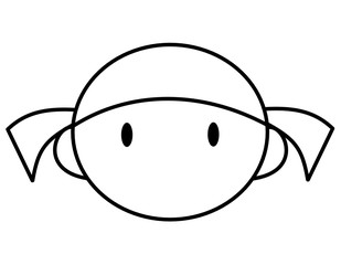 女の子目(線画)