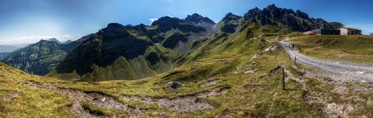Hiking trail on the Pizol, Swiss Alps