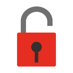Padlock unlocked isolated