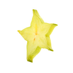 Fototapeta premium Slice of juicy carambola on white background