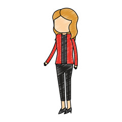 Businesswoman avatar cartoon scribble