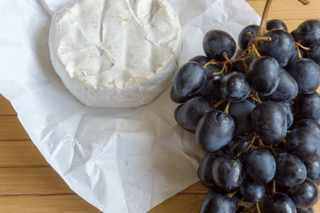 cheese with mold camembert grapes