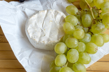 cheese with mold camembert grapes