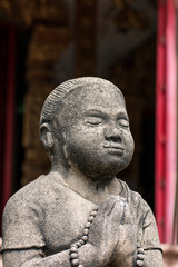 Vintage concrete statues in Wat Chai Mongkon - Buddhist Temple , Chiang Mai Thailand