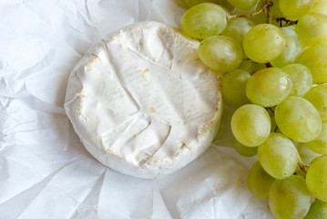 cheese with mold camembert grapes