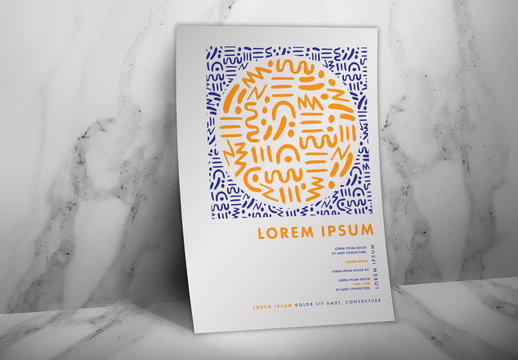 Event Flyer Layout with Abstract Lines