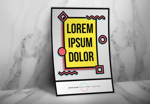 Event Flyer Layout with 80s Elements