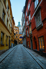 Fototapeta na wymiar Storkyrkan gamla stan street view