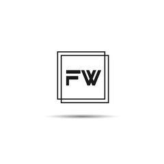 Initial Letter FW Logo Template Design