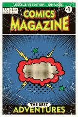 Cover template. Comic book vintage. Vector illustration.