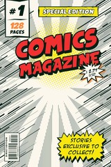 Template comic book cover. Vector illustration.