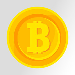 Bitcoin symbol golden concept. Digital money.