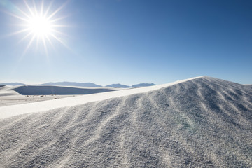 White Sand Dunes with Blue Skies