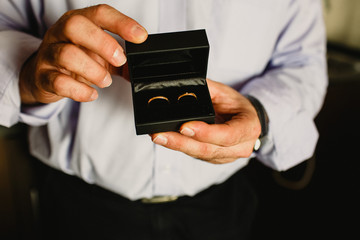 Wedding rings isolated and with space for text.