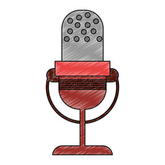 Vintage radio microphone scribble