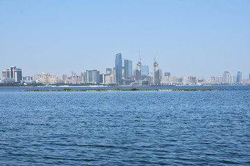 Baku. Types of boulevards on the shore of the Caspian Sea