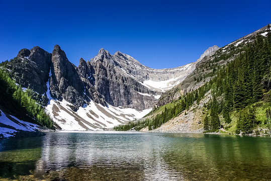 Lake Agnes on Tea House Trail in Banff National Park in Alberta Canada