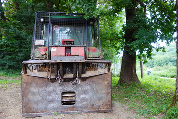 Fototapeta na wymiar Forestry tractor