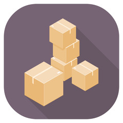 Flat Icon Package Delivery.
Packed goods in cardboard boxes.